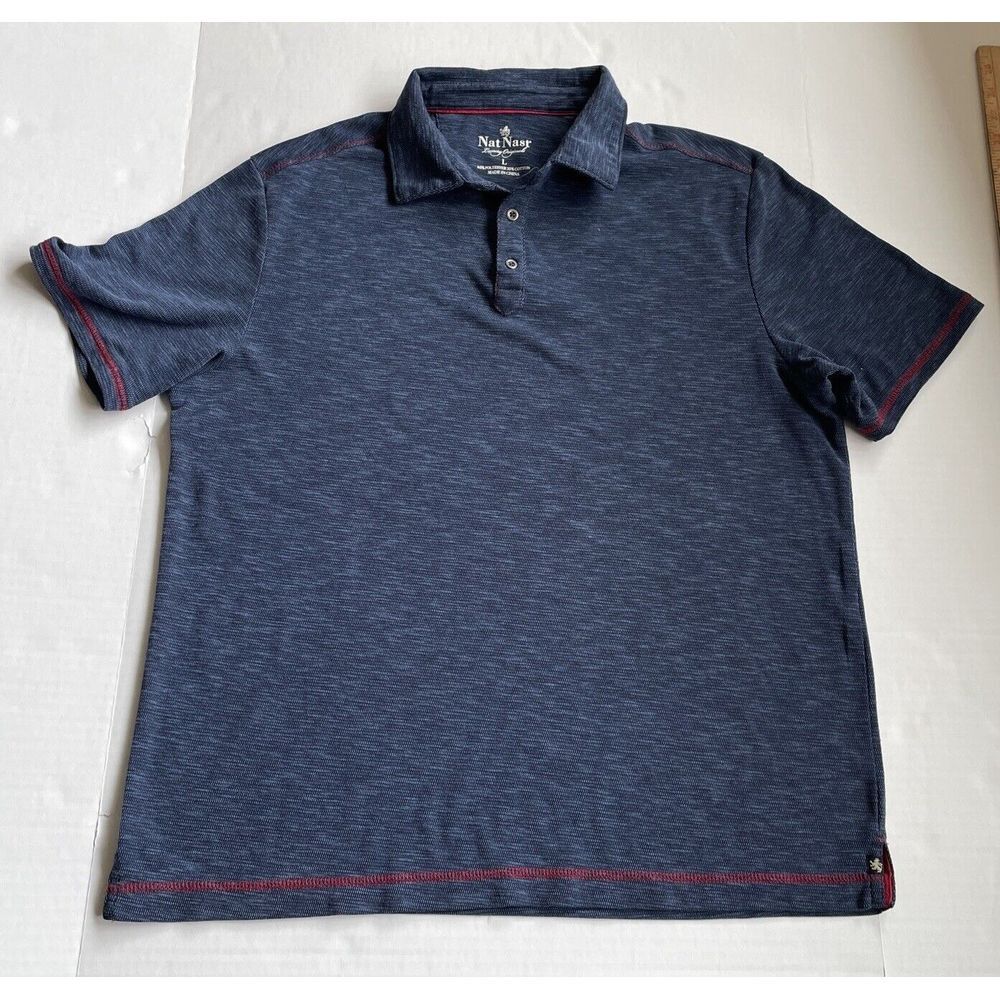 Nat‎ Nast Luxury Originals Mens Large  Blue Shirt Polo Golf